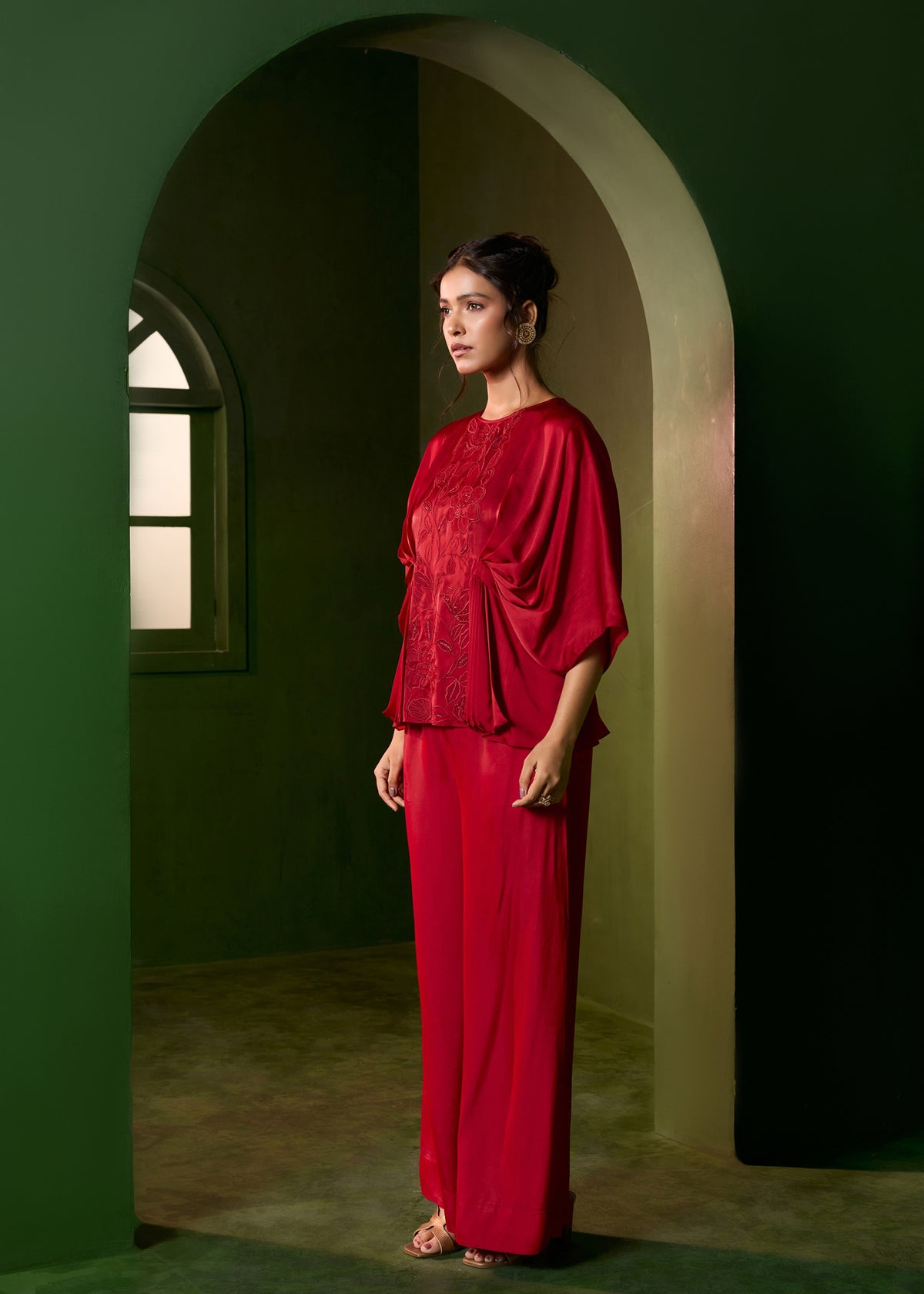 Isla Applique Coord set- Red
