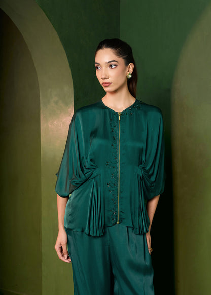 Isla Zipper Coord Set - Emerald Green