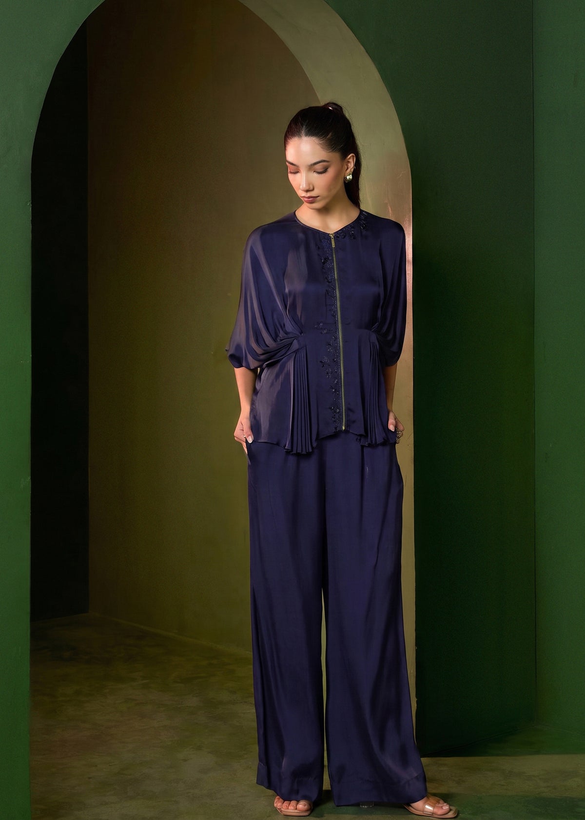 Isla Zipper Coord Set - Midnight Blue