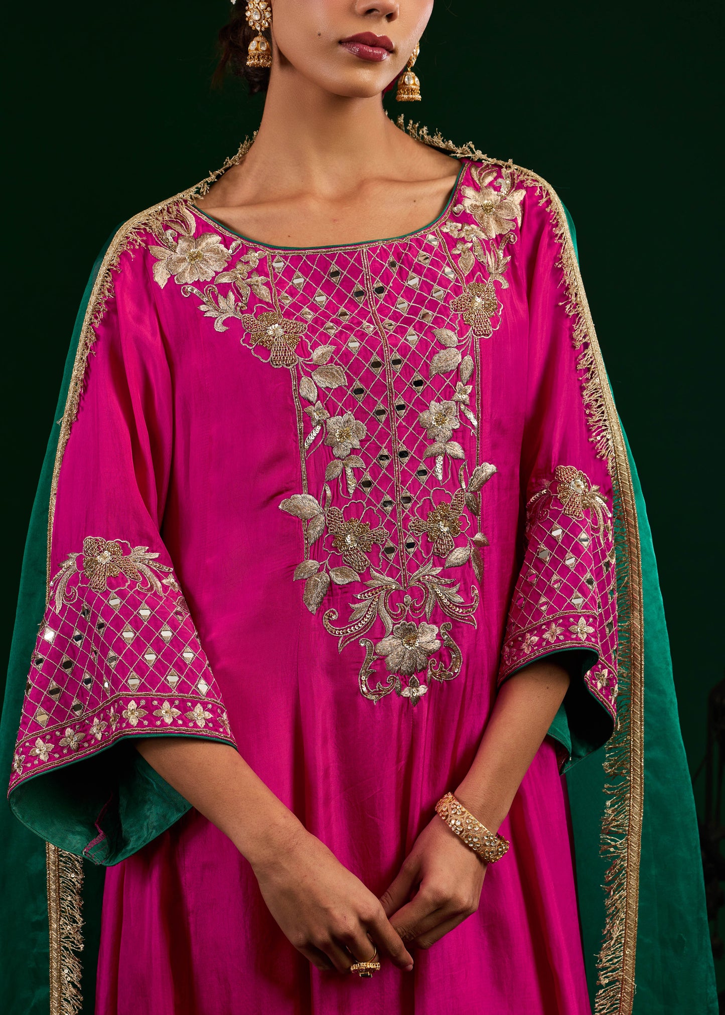 Seerat Anarkali Set - Hot Pink