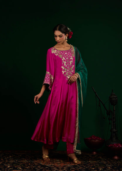 Seerat Anarkali Set - Hot Pink