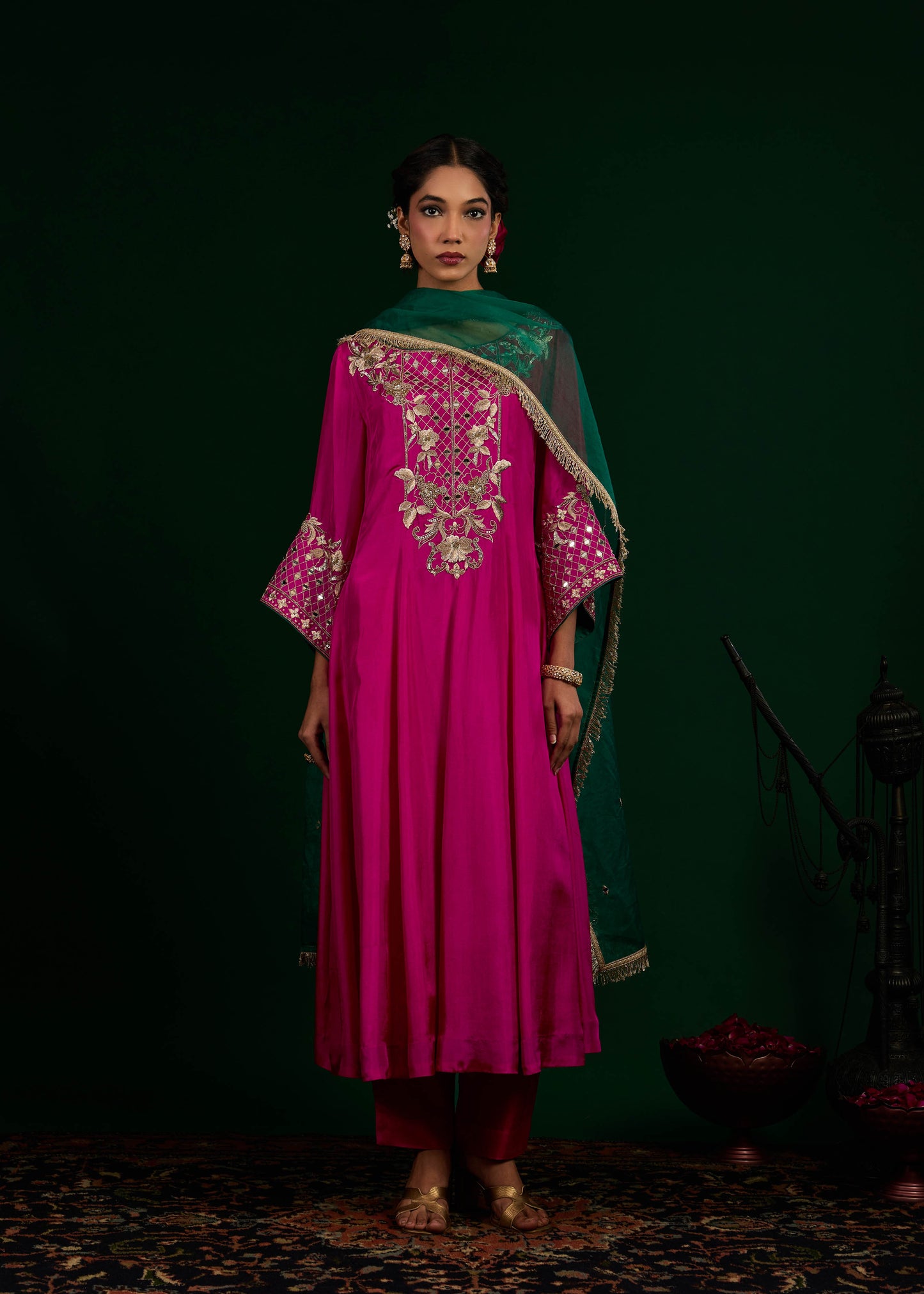 Seerat Anarkali Set - Hot Pink