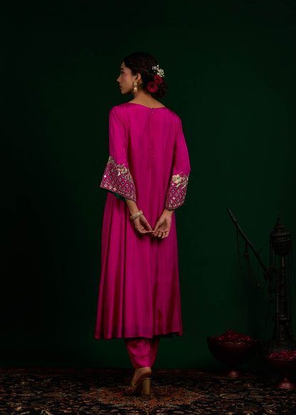 Seerat Anarkali Set - Hot Pink