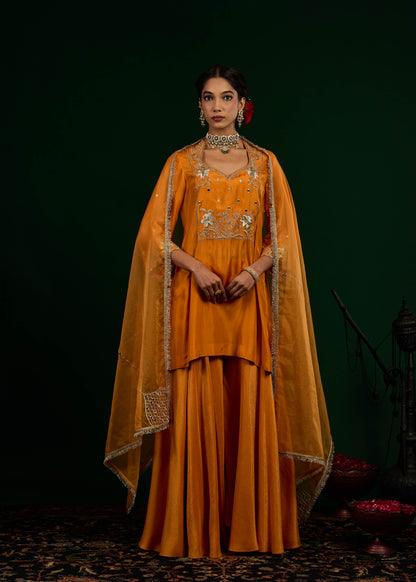 Misbah Sharara Set - Mango
