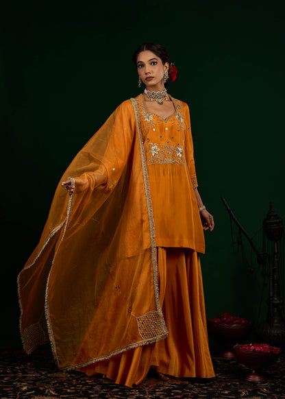 Misbah Sharara Set - Mango