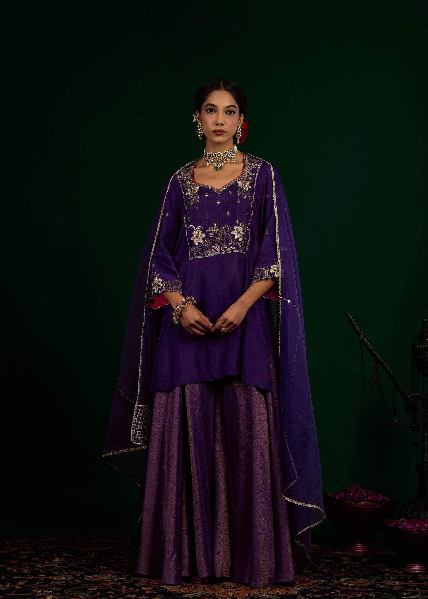 Misbah Sharara Set - Purple