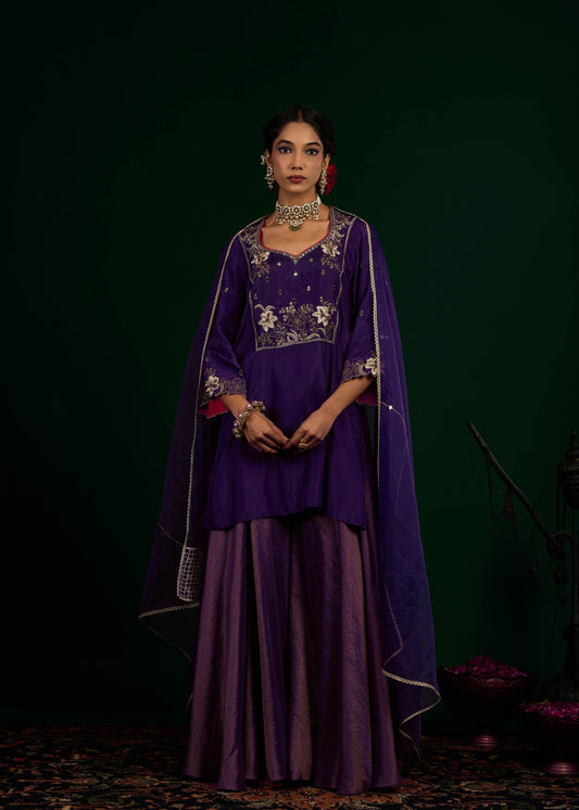 Misbah Sharara Set - Purple