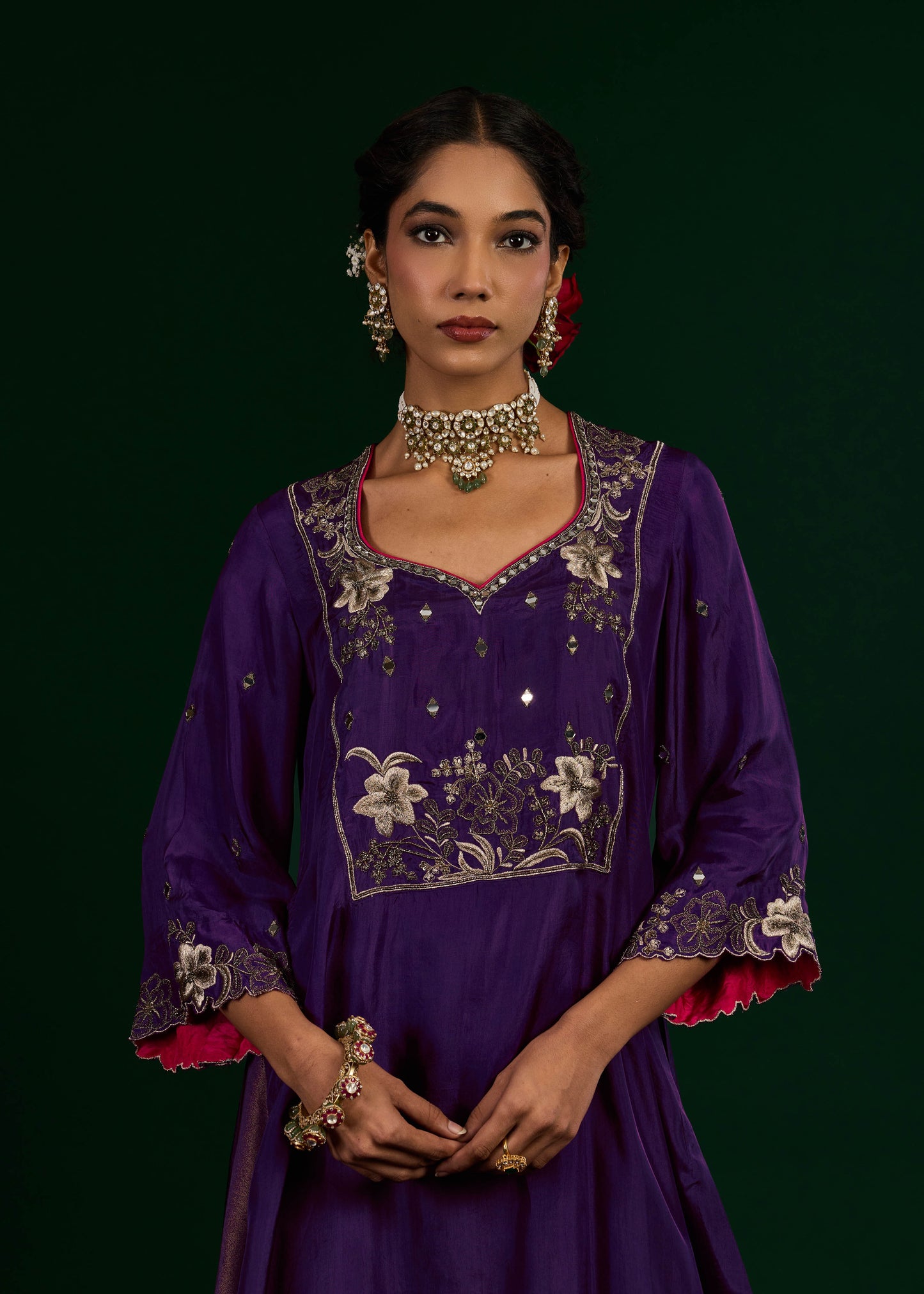 Misbah Sharara Set - Purple
