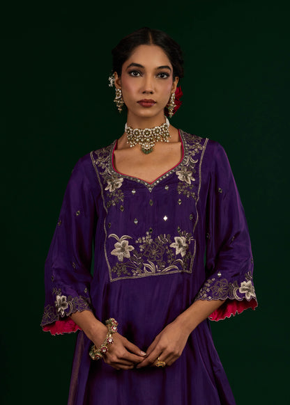 Misbah Sharara Set - Purple