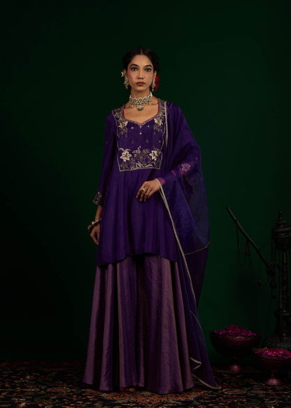 Misbah Sharara Set - Purple