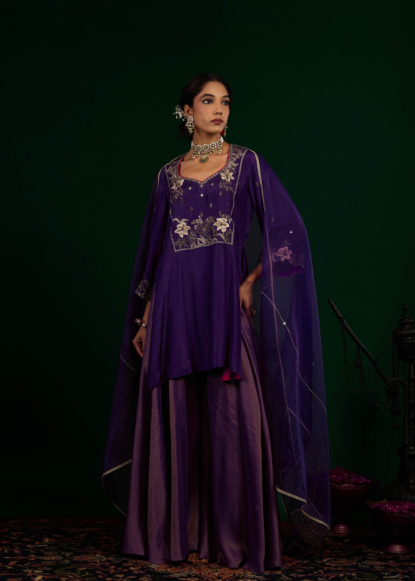 Misbah Sharara Set - Purple