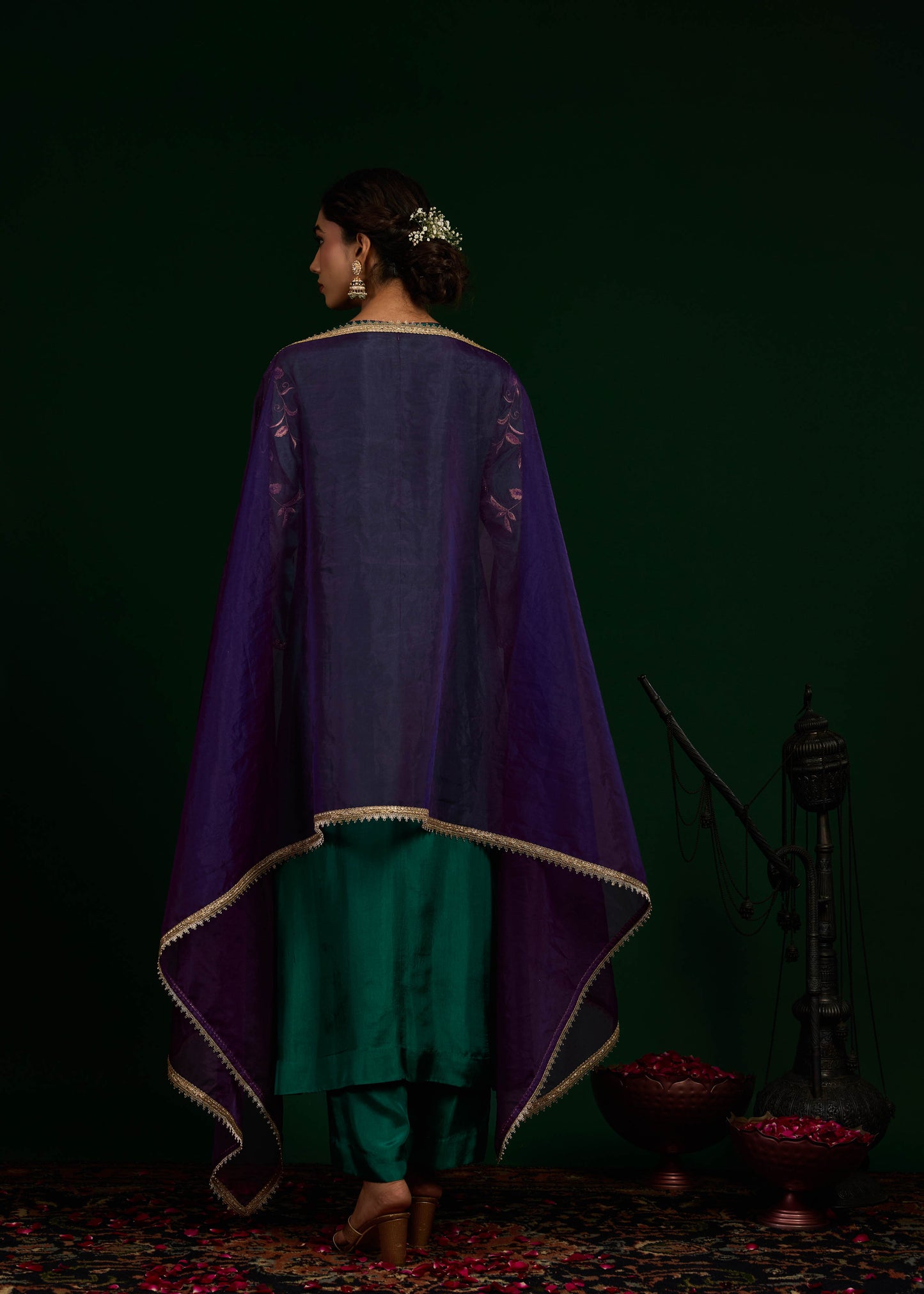 Gulnaar Kurta Set - Green