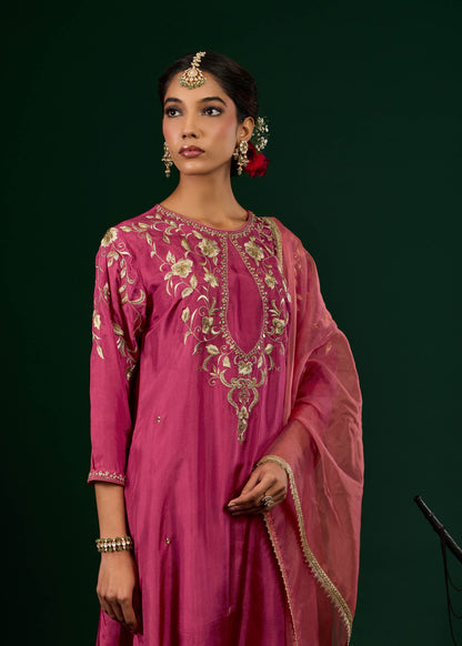 Gulnaar Kurta Set - Mulberry
