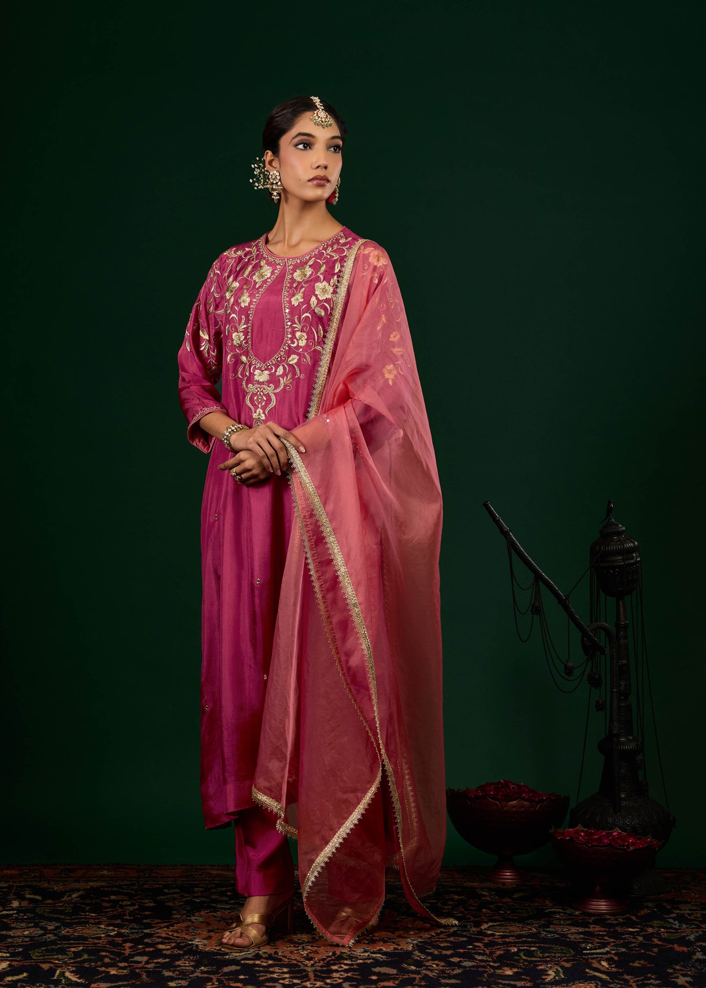 Gulnaar Kurta Set - Mulberry