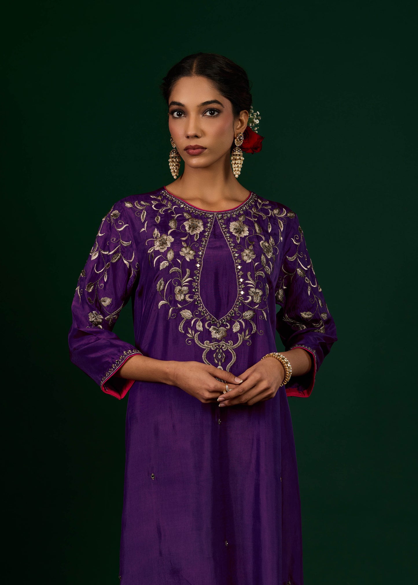 Gulnaar Kurta Set - Purple