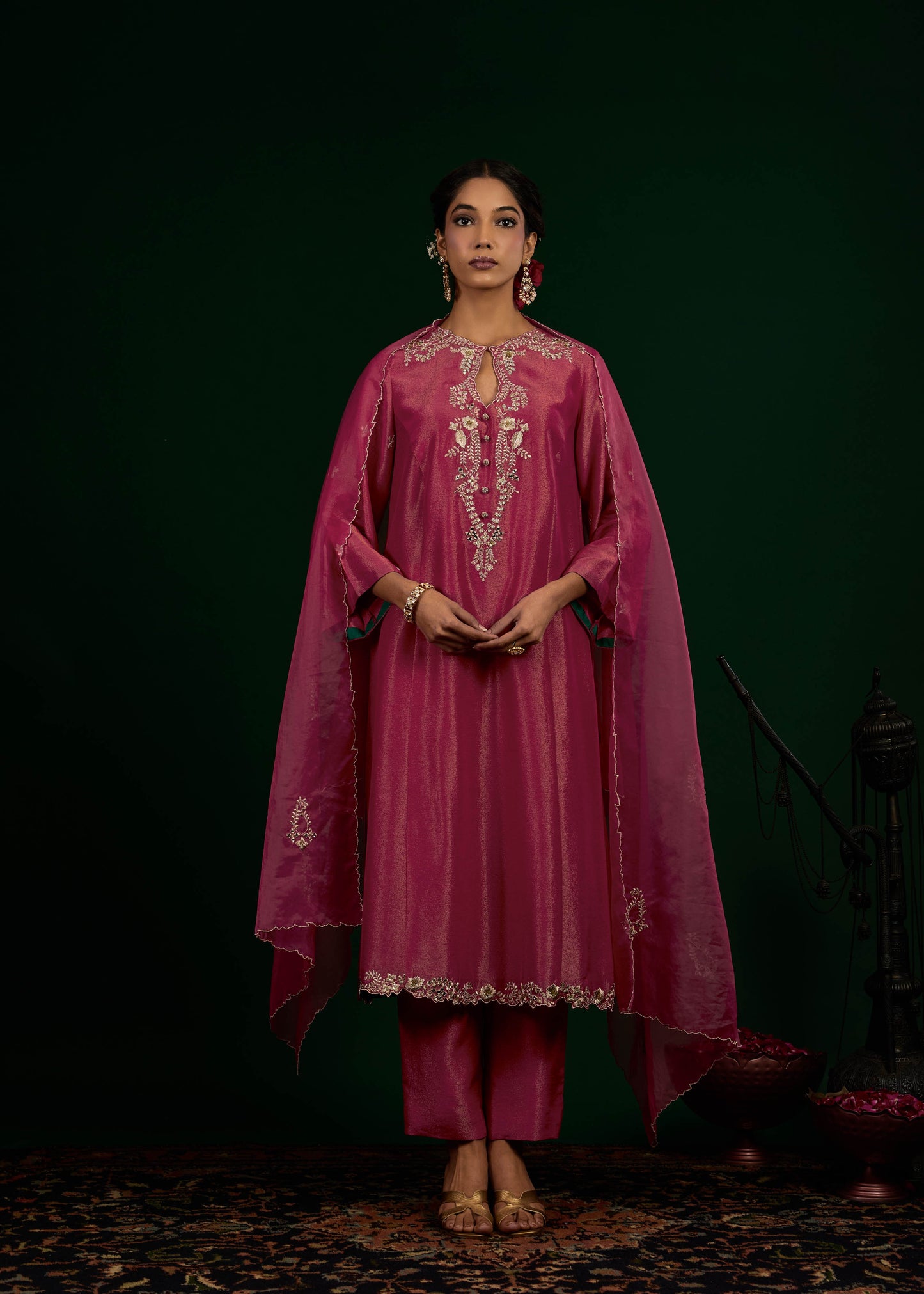 Taraani Kurta Set - Hot Pink