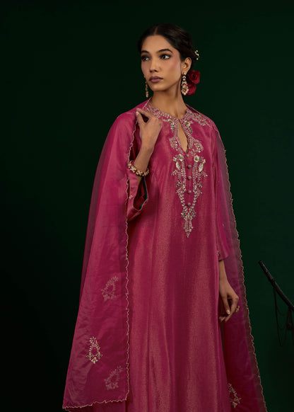 Taraani Kurta Set - Hot Pink