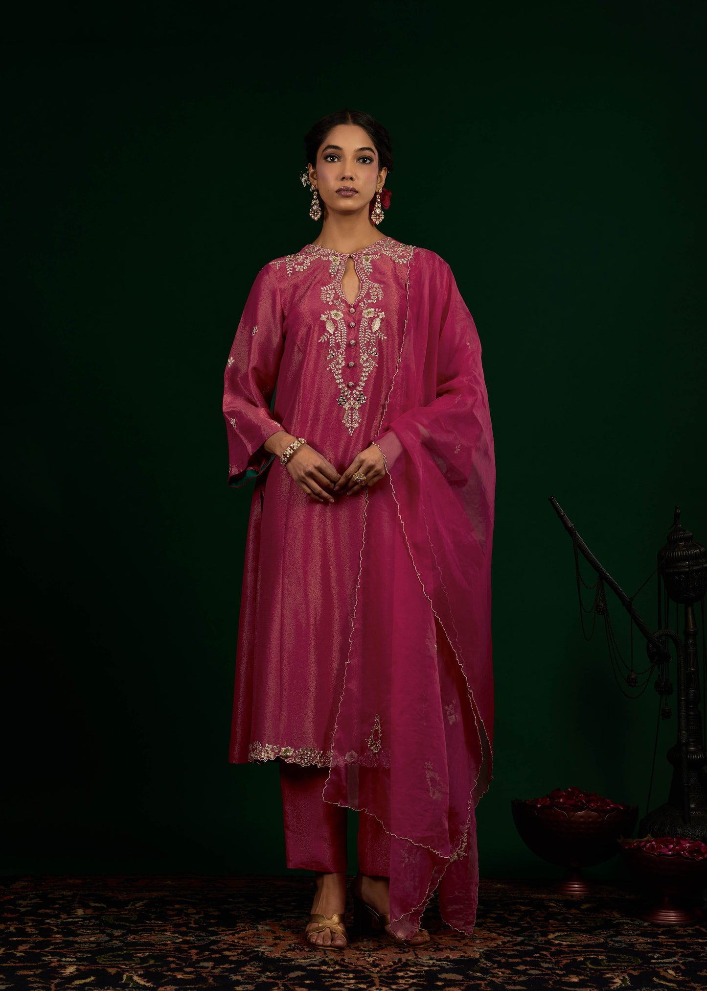 Taraani Kurta Set - Hot Pink