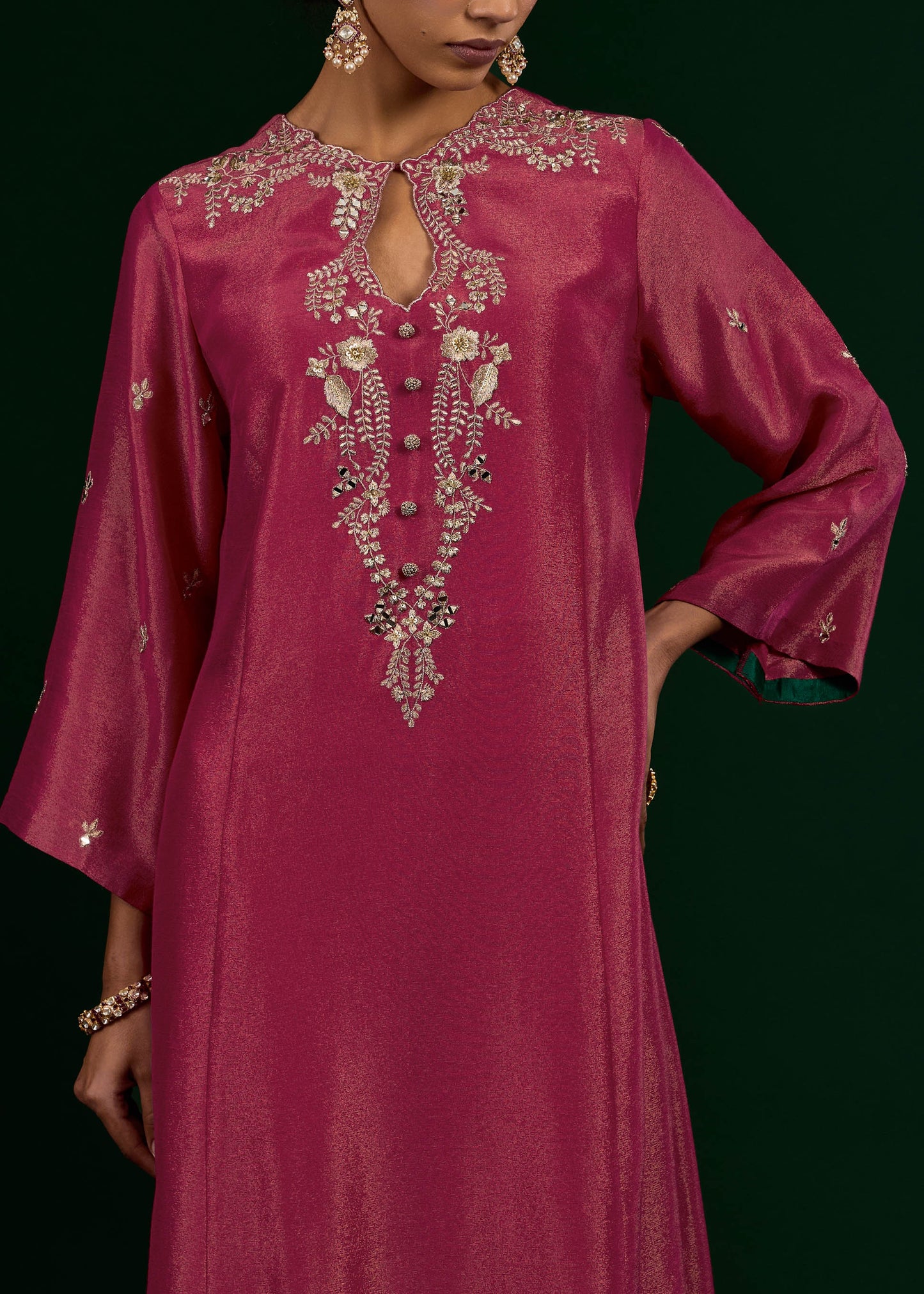 Taraani Kurta Set - Hot Pink