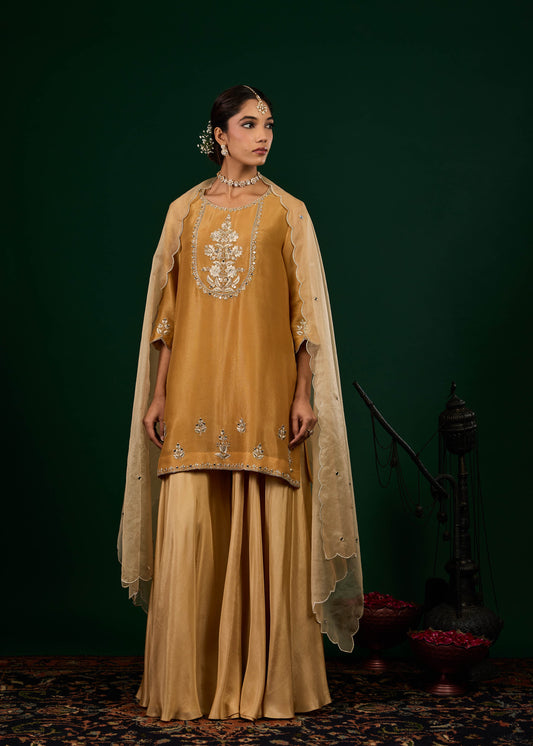 Ruhani Sharara Set - Gold