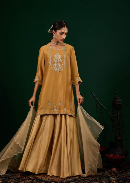 Ruhani Sharara Set - Gold