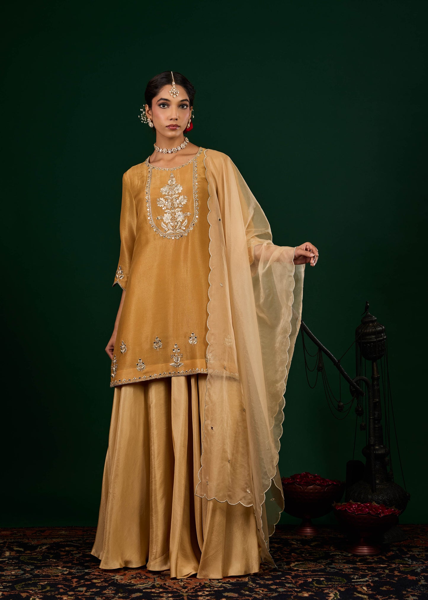 Ruhani Sharara Set - Gold