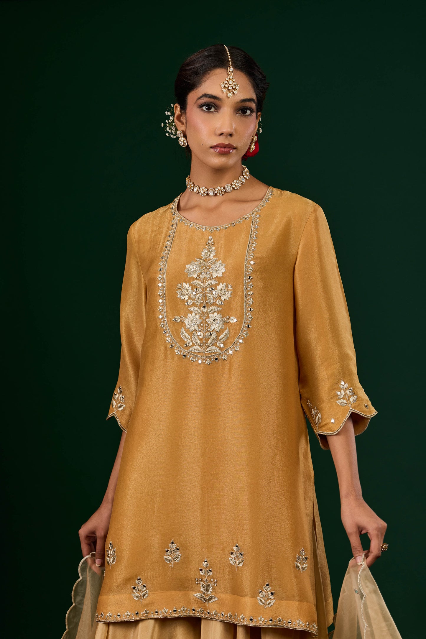 Ruhani Sharara Set - Gold