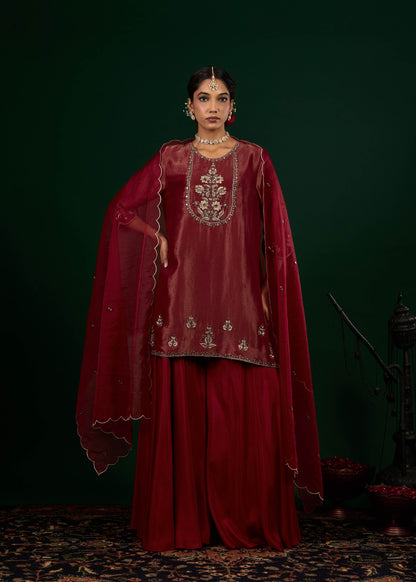 Ruhani Sharara Set - Red