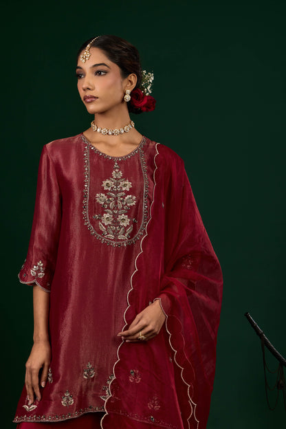 Ruhani Sharara Set - Red