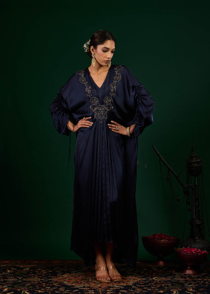 Mehnoor Emb Kaftan - Midnight Blue