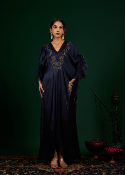 Mehnoor Emb Kaftan - Midnight Blue
