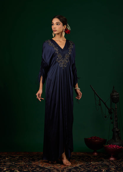 Mehnoor Emb Kaftan - Midnight Blue