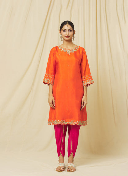 Orange Shabana Dhoti Set