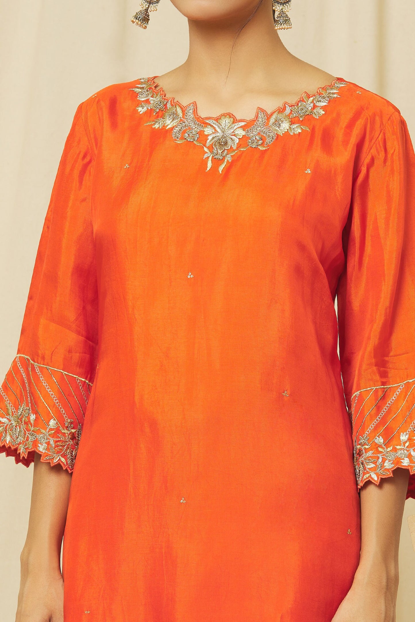 Orange Shabana Dhoti Set