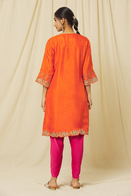 Orange Shabana Dhoti Set