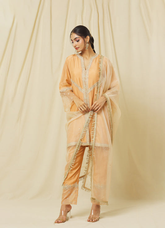 Pale Peach Nusrat Suit Set