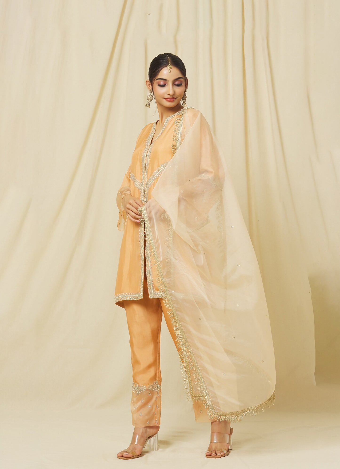 Pale Peach Nusrat Suit Set