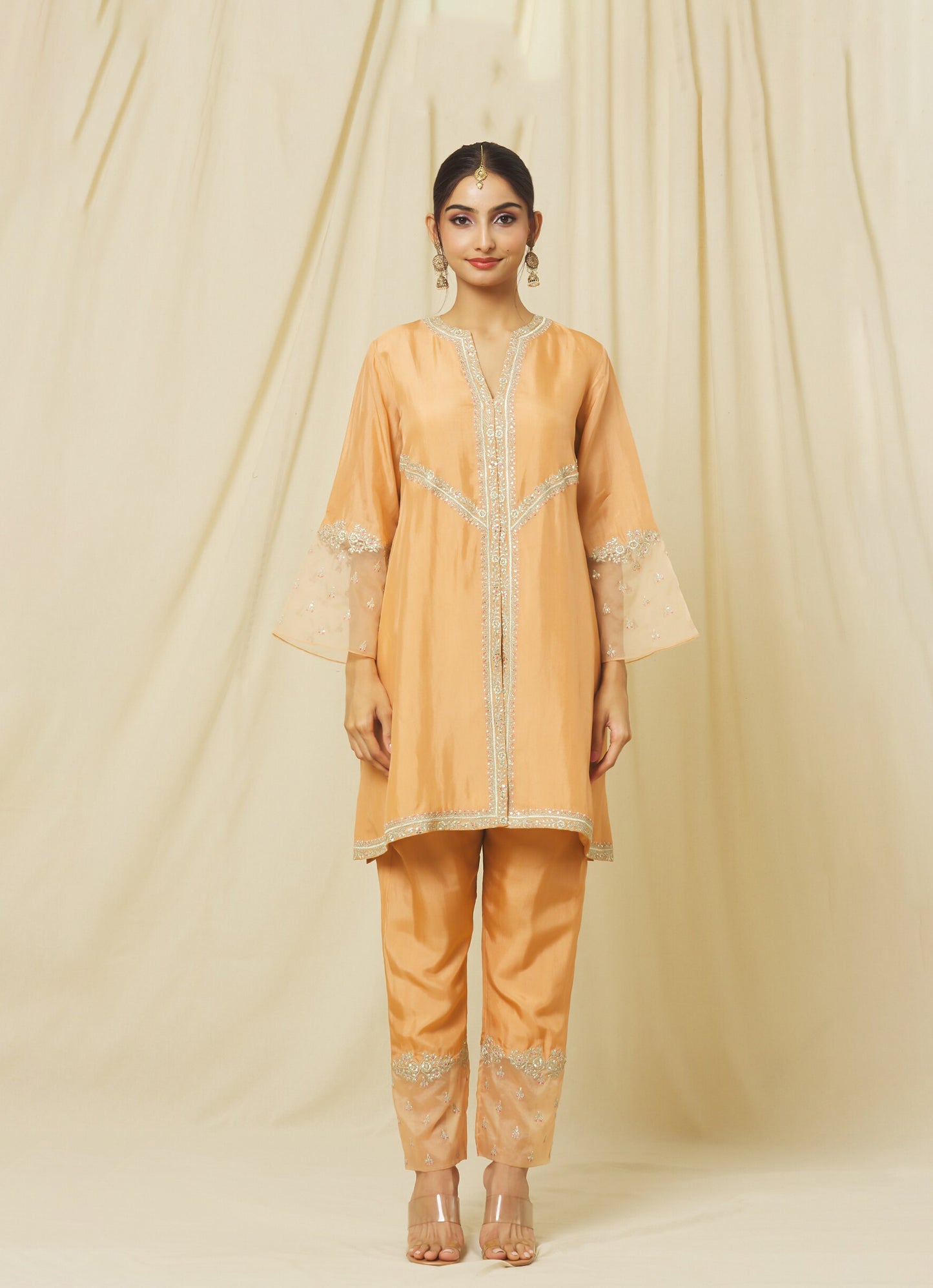 Pale Peach Nusrat Suit Set
