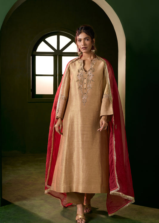 Gulzar Kurta Set - Gold