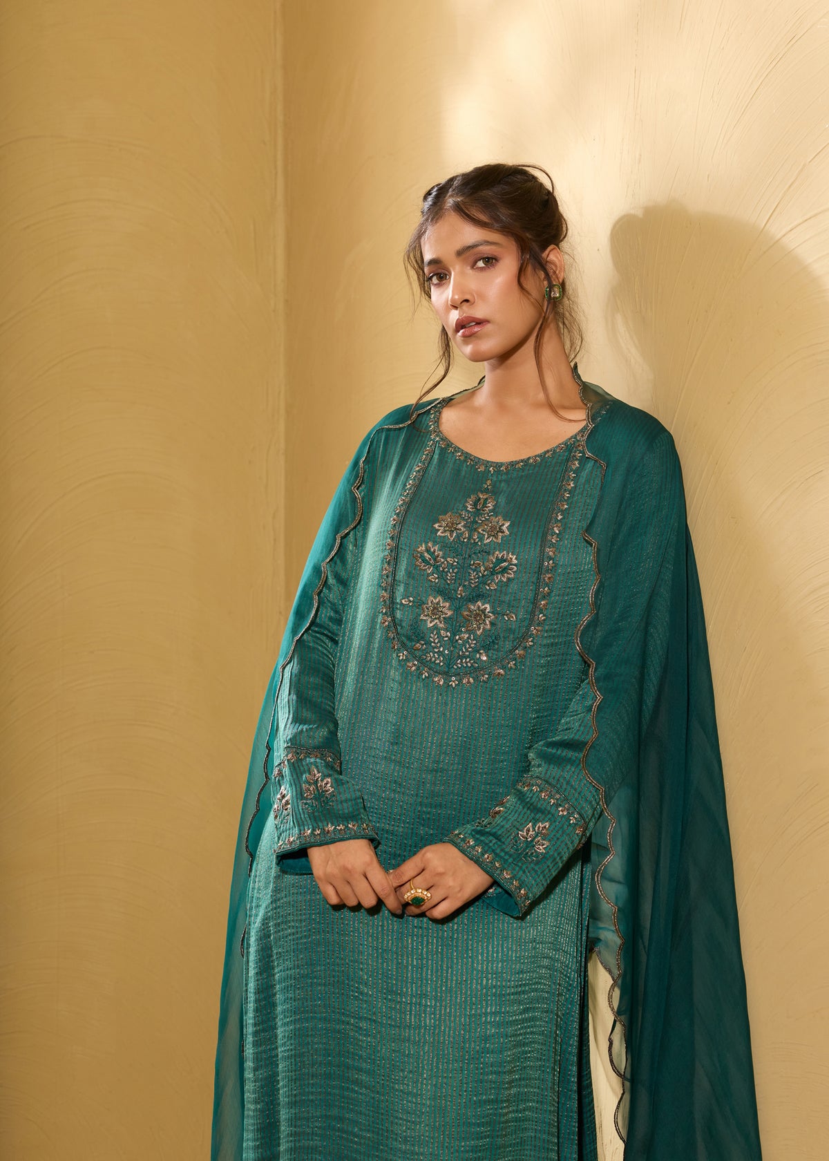 Noorani Kurta Set - Green