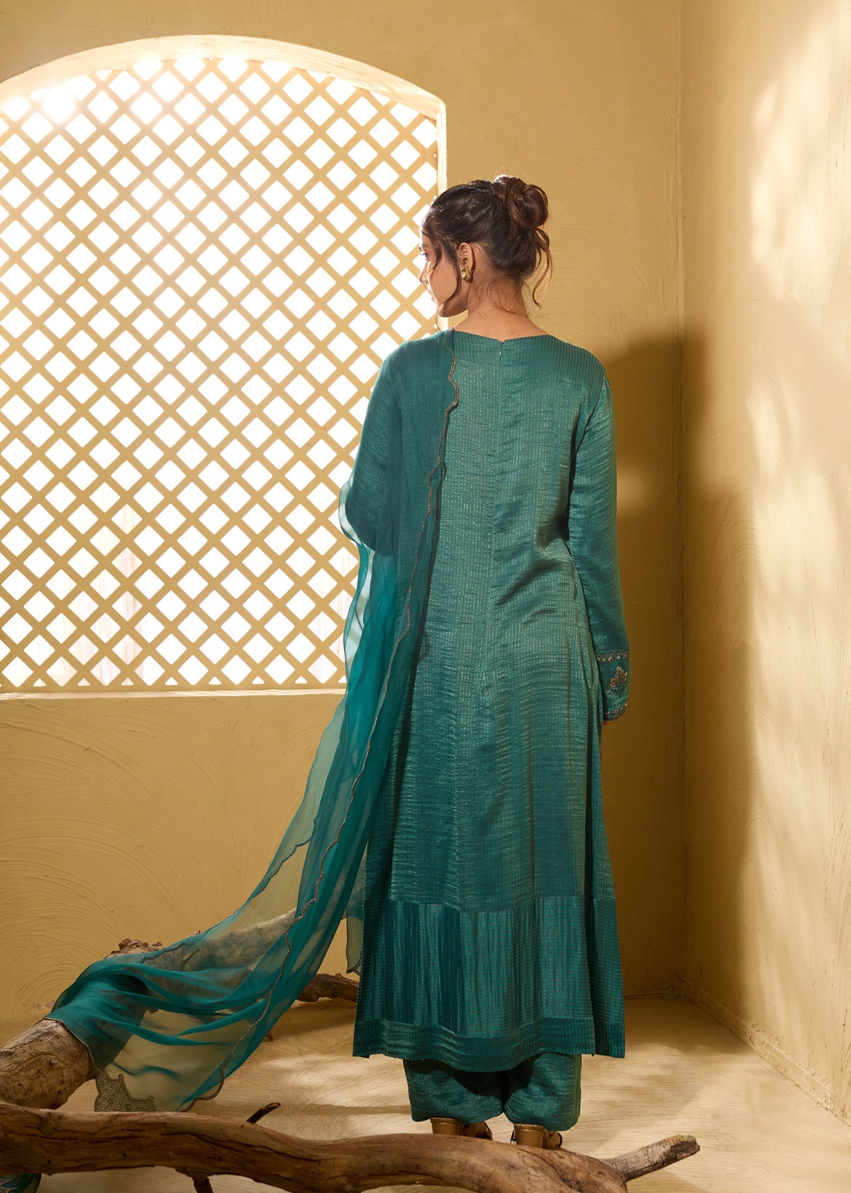 Noorani Kurta Set - Green