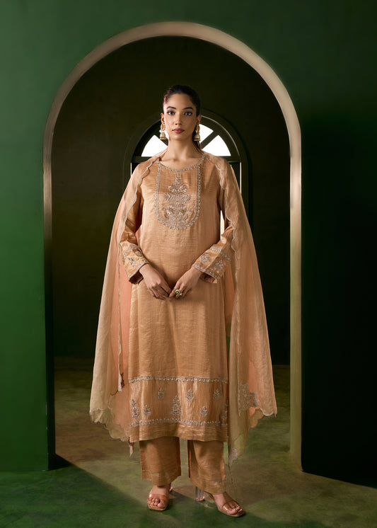 Noorani Kurta Set - Mocha