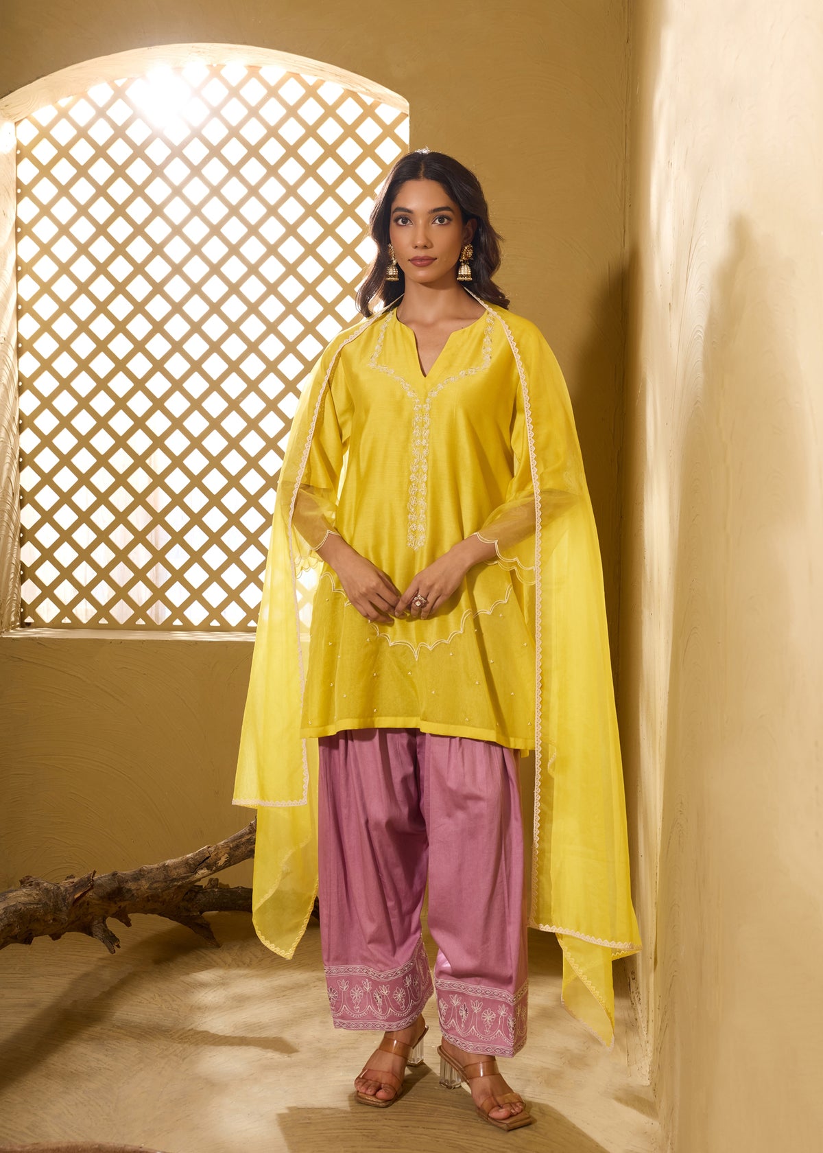 Armani Farshi Salwar Kurta Set - Lime & Purple