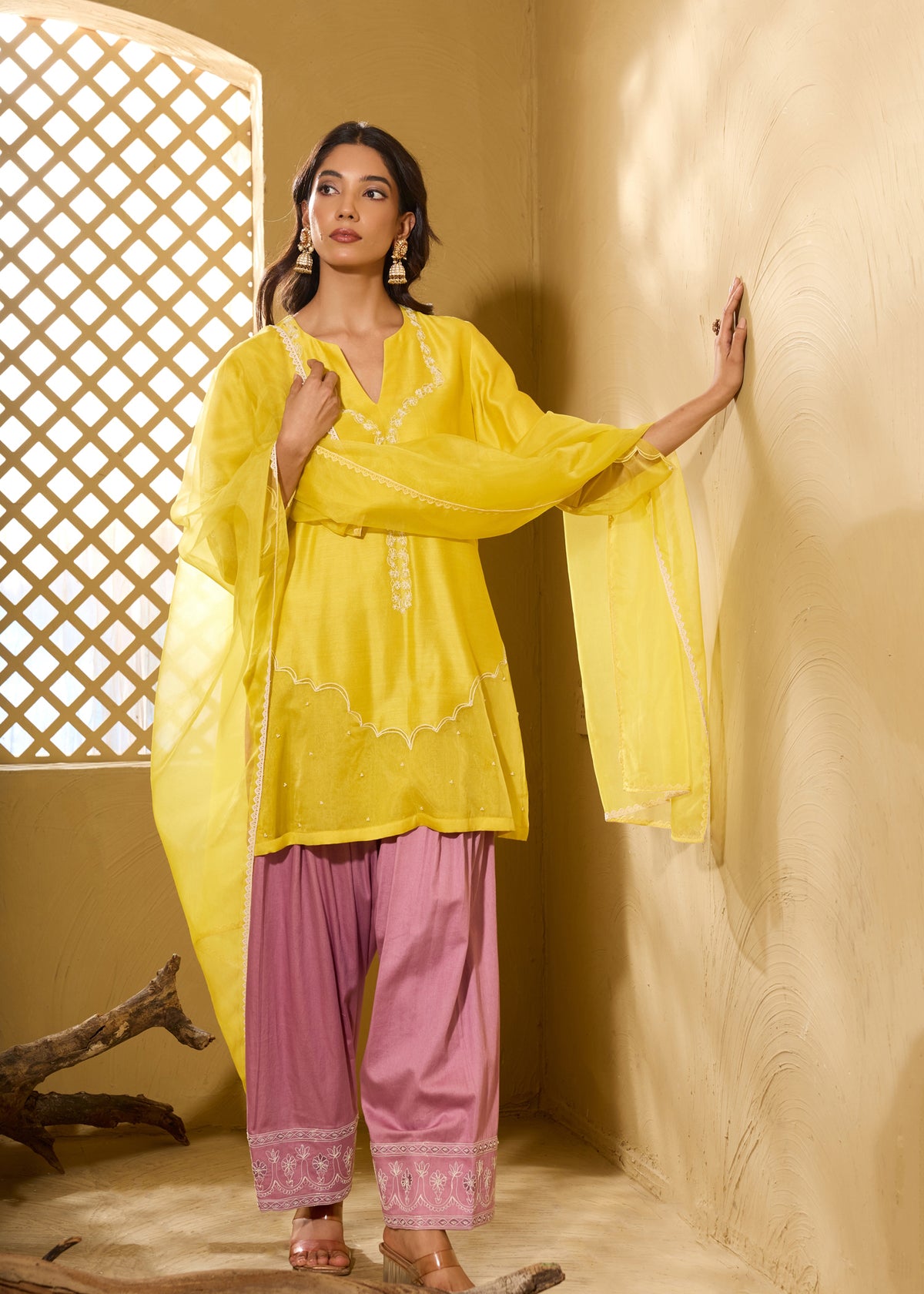 Armani Farshi Salwar Kurta Set - Lime & Purple
