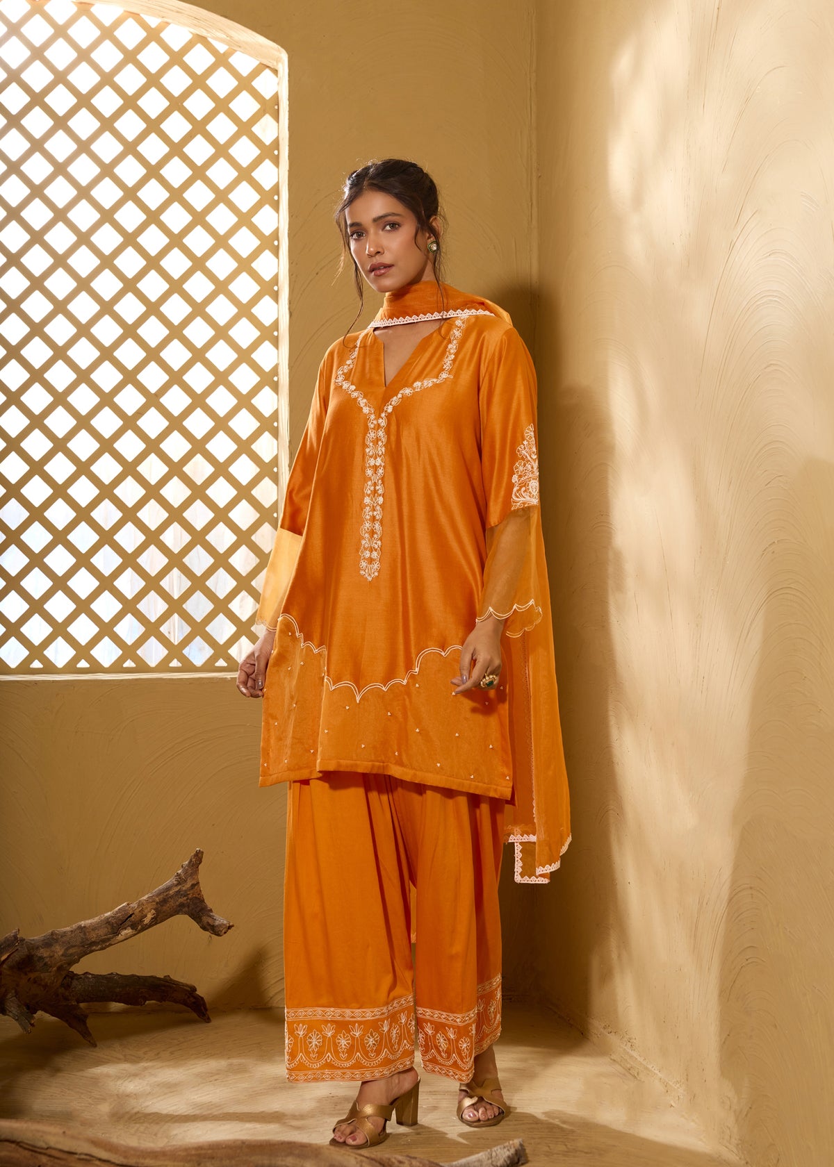 Armani Farshi Salwar Kurta Set - Orange