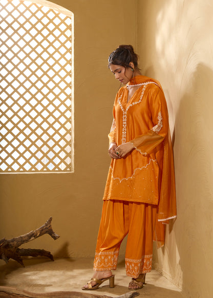 Armani Farshi Salwar Kurta Set - Orange