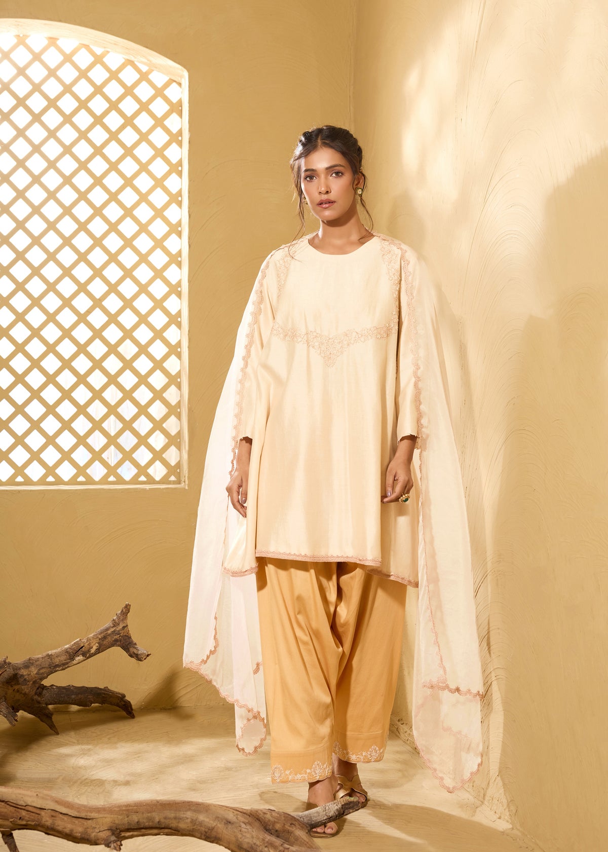 Sahiba Farshi Salwar Kurta Set - Ivory
