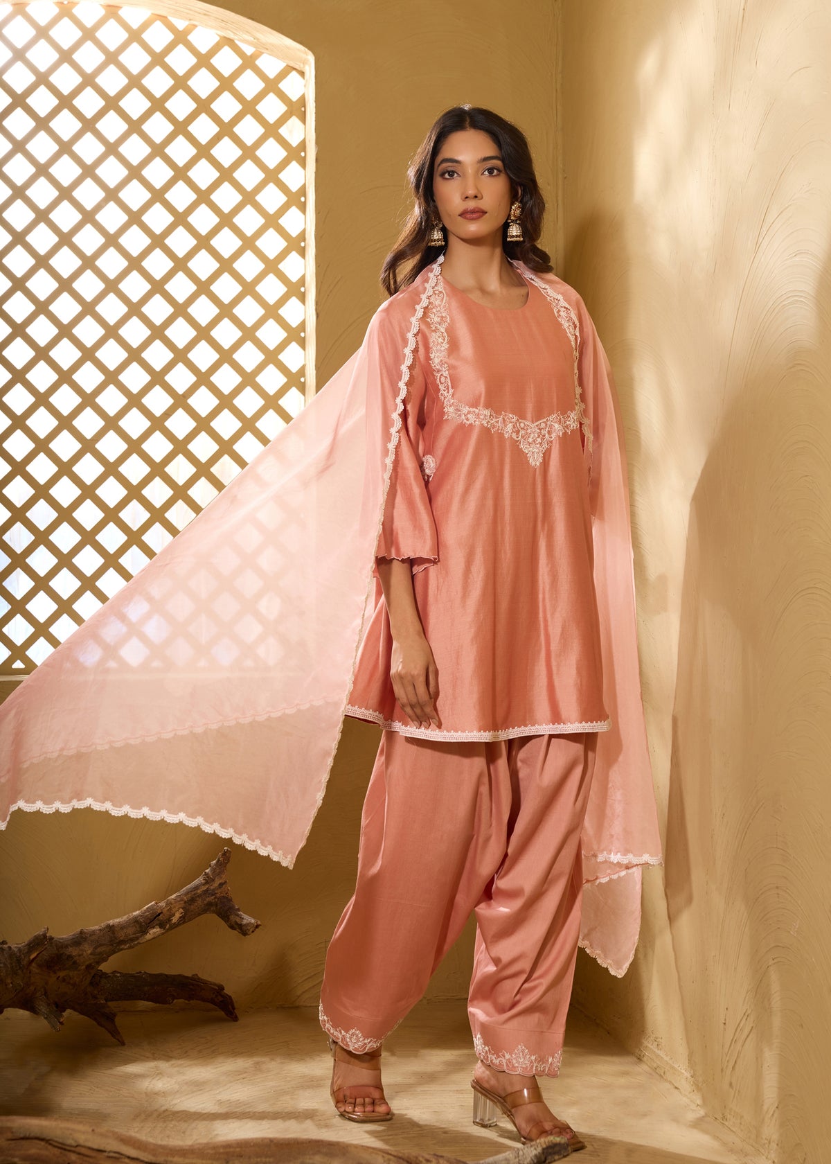 Sahiba Farshi Salwar Kurta Set - Mocha