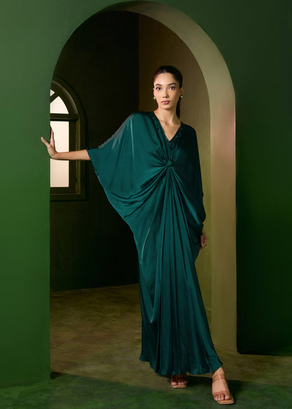 Riviera Knot Kaftan - Emerald Green