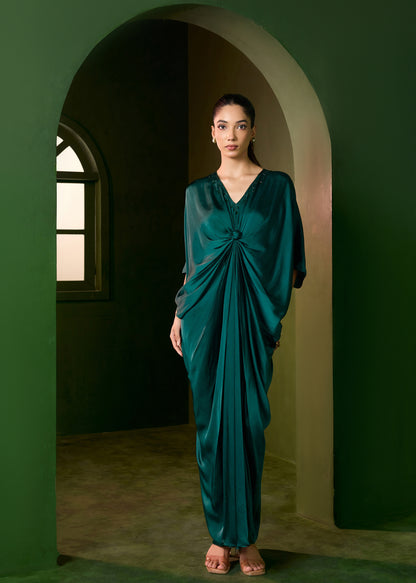 Riviera Knot Kaftan - Emerald Green